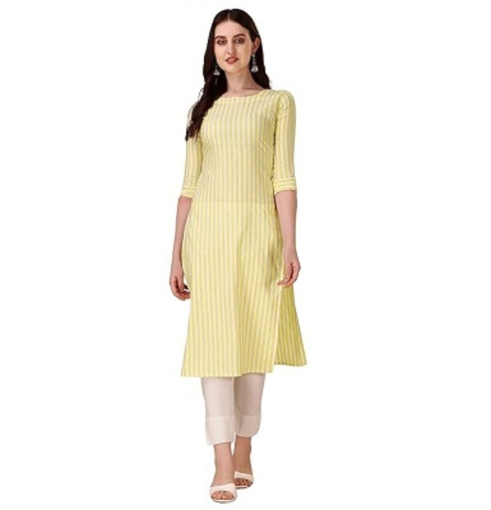 Wedani Women's Cotton Round Neck Casual wear Straight Kurta