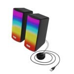 Ant Esports GS510 Multimedia 2.0 Channel USB Powered Bluetooth RGB Gaming Speakers with Control pod for Volume, RGB and Memory Card Slot -Perfect Computer...