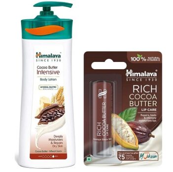 Himalaya Herbals Cocoa Butter Intensive Body Lotion, 400ml and Himalaya Rich Cocoa Butter Lip Care, 4.5g
