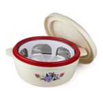 Cello Roti Plus Plastic Floral Casserole with Lid | Locks in the cold & heat for long | Casserole with drip tray | Easy grip lid to open and close | 1.5...
