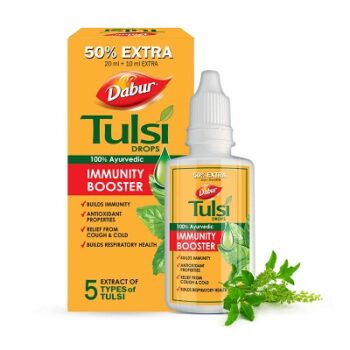 Dabur Tulsi Drops : 30ml (20ml + 10ml Free) | Contains Extracts of 5 Rare Tulsi | Boosts Immunity | Cough And Cold Relief | 100% Ayurvedic | Builds...