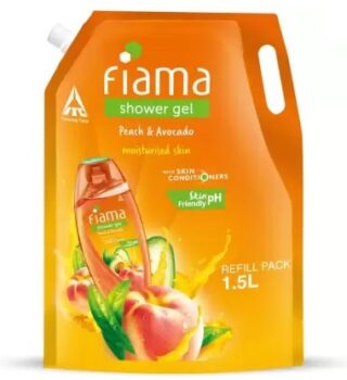 FIAMA Shower Gel Peach & Avocado, Body Wash Pouch (1.5 L)
