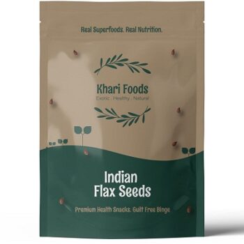 Khari Foods Organic Indian Flax Seeds, High in Omega 3 & Anti-oxidants, Helps Fat Loss (250g)