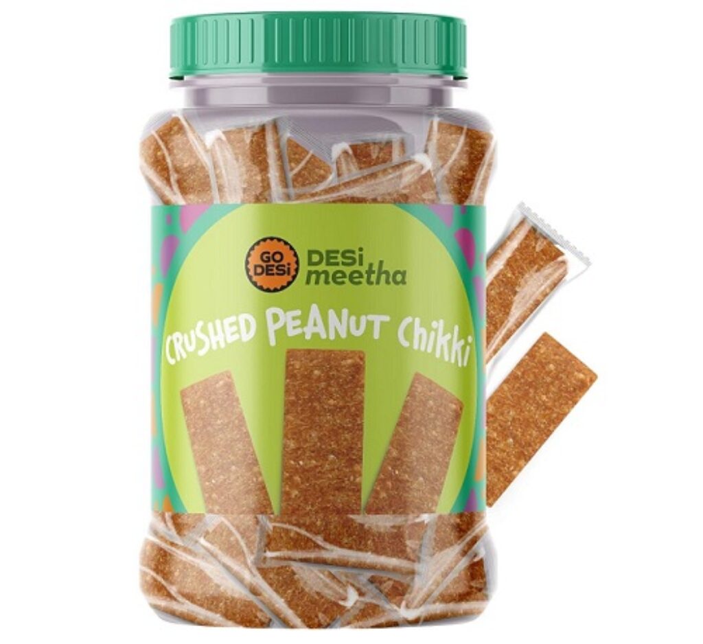 Go Desi Crushed Peanut Chikki Jar