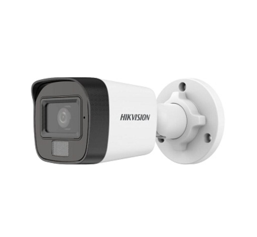 HIKVISION 2MP Outdoor Dual Light + Audio MIC Wired CCTV 1080p Camera DS-2CE16D0T-LPFS with USEWELL BNC/DC for 2MP & Above DVR, White