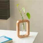 HS ART Wooden Table Flower Vase Decor Plant Holder for Home Office Living Room