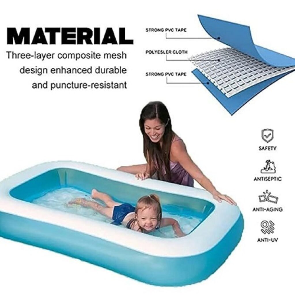 LONGMIRE 5.5ft Portable Inflatable & Foldable Kids Swimming Pool