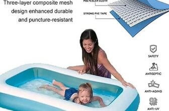 LONGMIRE 5.5ft Portable Inflatable & Foldable Kids Swimming Pool