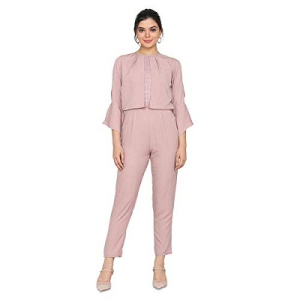 Eavan Women Pink Straight Jumpsuit EA4122