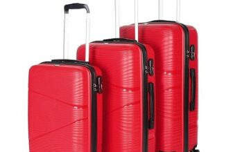 F Gear Joy PP008 Red Hard-Sided Luggage Set of 3 Trolley Bags (51, 61 & 71 cm)