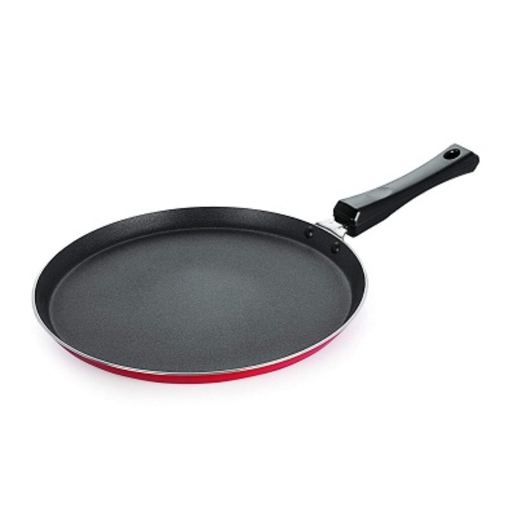 NIRLON Special Non-Stick Aluminium Flat Tawa, RED(24CM)