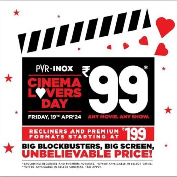 PVR Inox Cinema Lover's Day 19th April