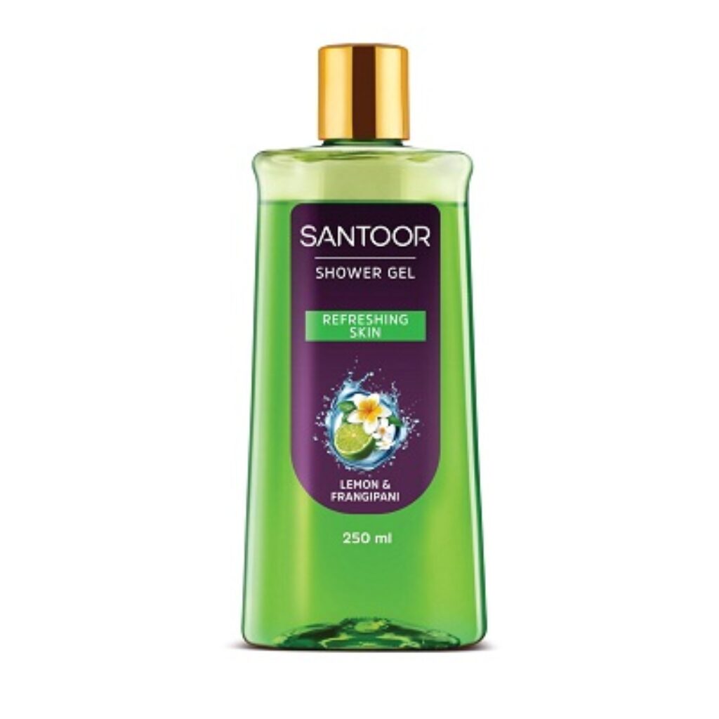 Santoor Lemon & Frangipani Refreshing Shower Gel For Women| Daily Bath Body Wash With Natural Extracts For Soft and Fresh Skin