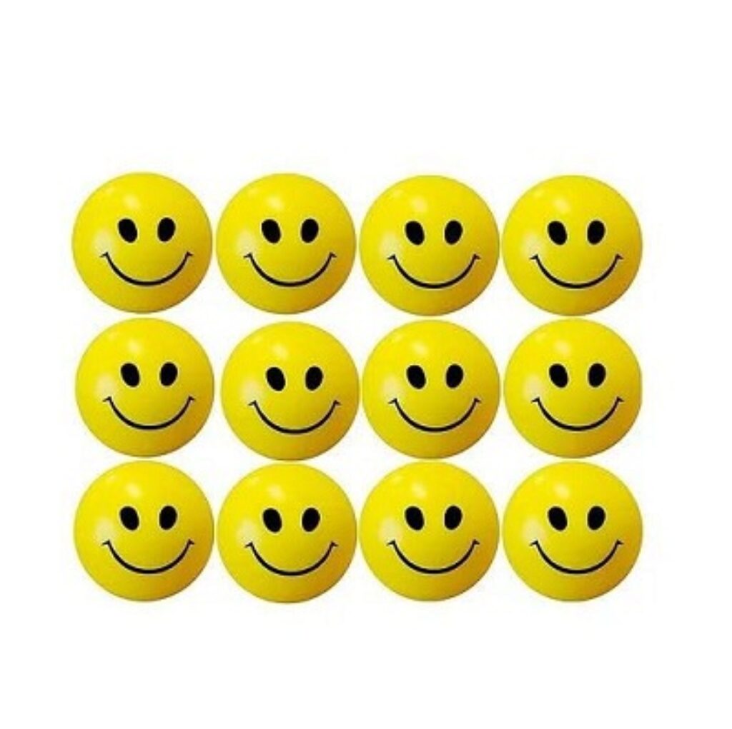 Graphene Smiley Balls Pack of 12 Non Toxic Toy for Kids Stress Relief Balls for Adults (Pack of 12)