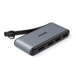 PHILIPS 4 in 1 Type C USB HUB with USB C to 4 x USB A Type C Port Devices