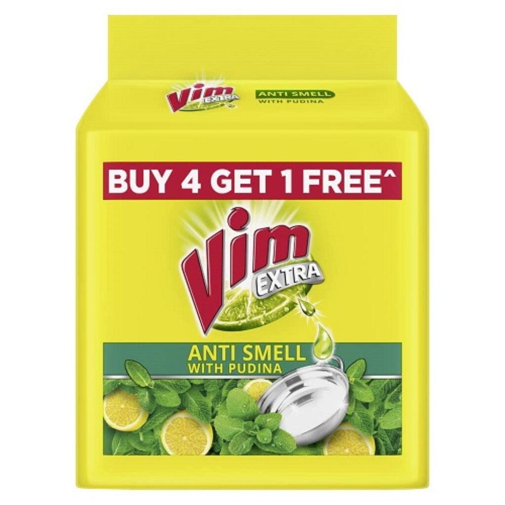 Vim Antismell with Pudina Dishwasher, Buy 4 get 1, Pack of 5