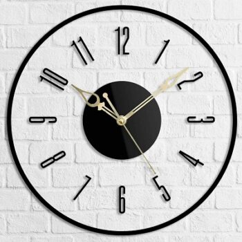 Ingo creation Round Shape Acrylic Sleek Numeric Silent and Sweep Wall Clock for Living Room Home Bedroom & Office Wall Decoration (Transparent, 12 Inch)...