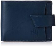 Nelle Harper Men's Leather Bifold Wallet, Blue, (NHMLWV004)