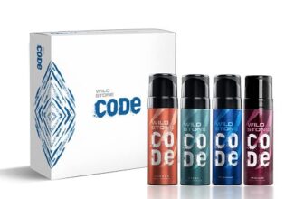 Wild Stone CODE Mini Pack with Iridium, Titanium, Steel and Copper Body Perfume Gift Set for Men, Pack of 4 (40ml each)