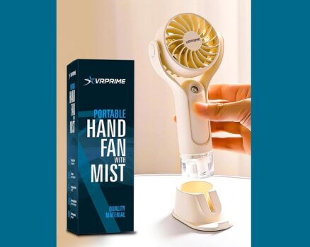 VRPRIME Portable Hand Fan Rechargeable Table Small Mini USB Fan