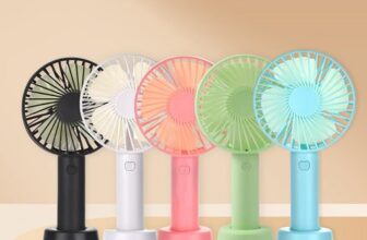 One94Store Mini Portable Hand Fan, Usb Fan Portable High Speed Built-in Rechargeable Battery Operated Summer Cooling Table Fan