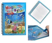 Toy Imagine™ Magic Water Coloring Doodle Book & Magic Pen Reusable | Magic Water Quick Dry Book | Water Colouring Book Doodle with Magic Pen