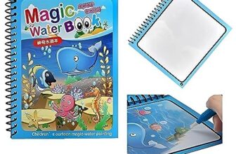 Toy Imagine™ Magic Water Coloring Doodle Book & Magic Pen Reusable | Magic Water Quick Dry Book | Water Colouring Book Doodle with Magic Pen