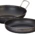 Amazon Brand – Solimo Sheet Metal Iron Cookware Set of 2 Pcs (Kadai 24 cm, Tadka Pan 13 cm) (Black)